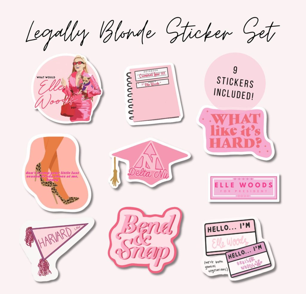legally blonde sticker set for female entrepreneurs