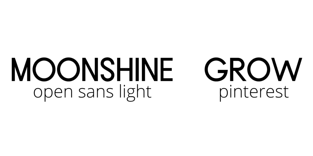 best canva font pairings for pinterest: moonshine and open sans light