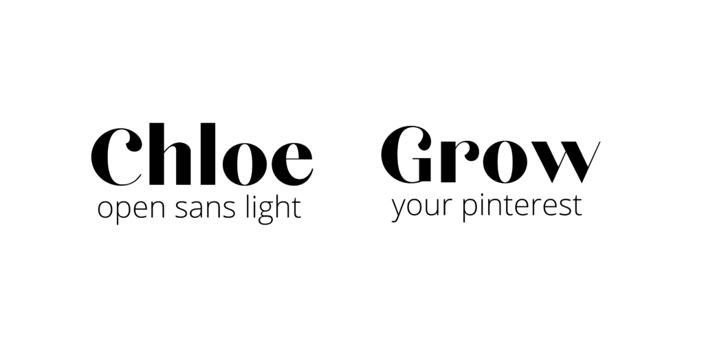 best Canva font combinations: Chloe and open sans light