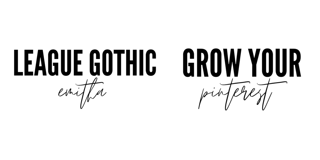 best canva font pairings: league gothic and emitha