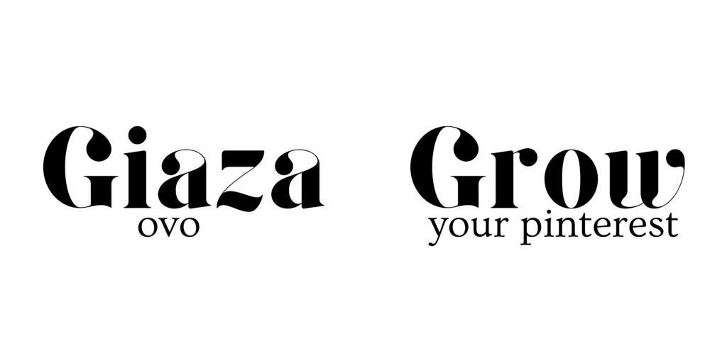 Gaza and ovo font combination for Pinterest