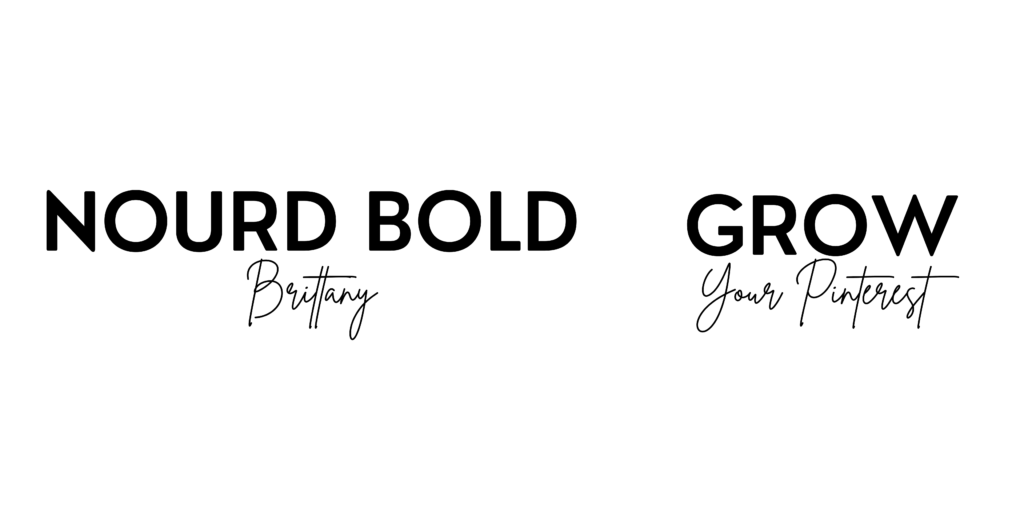 best canva font pairings: nourd bold and Brittany