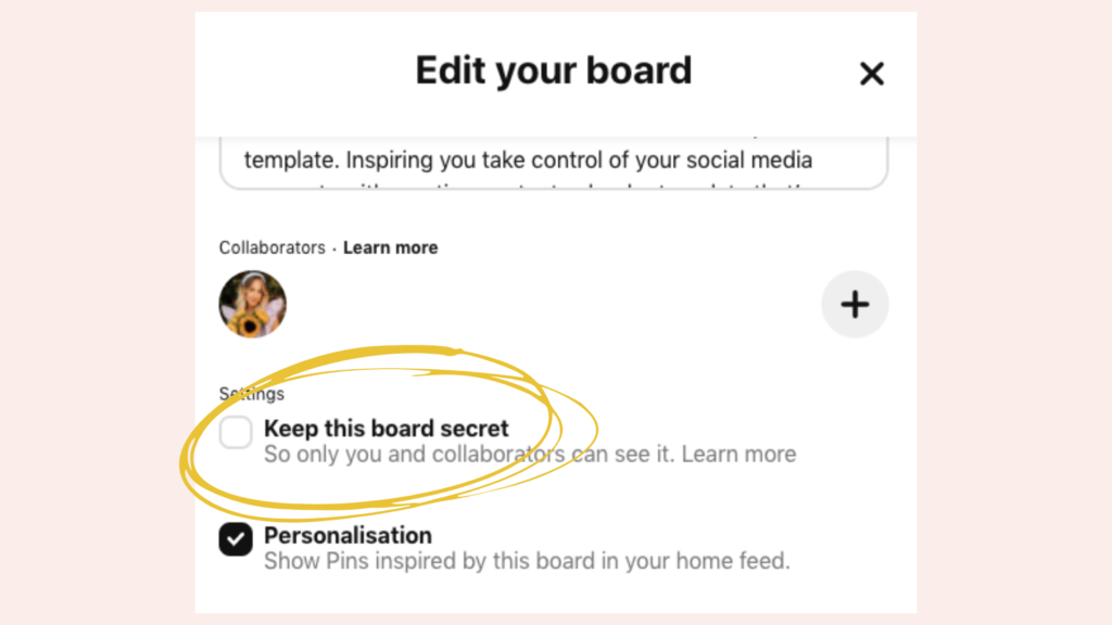 How to make your pinterest board private (secret pinterest boards for business)